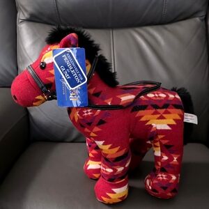 Pendelton Gund Franklin Frank Wool Horse Pony Plush Southwestern Aztec RED Rio